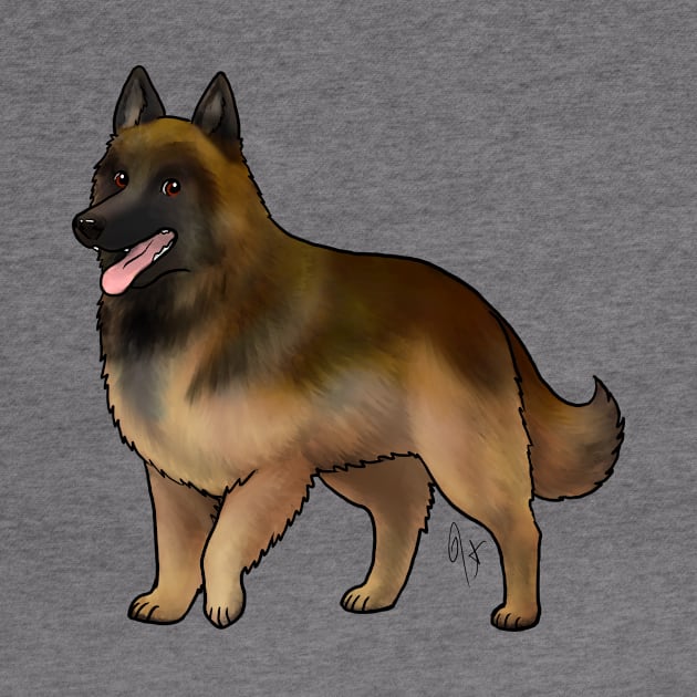 Dog - Belgian Tervuren - Mahogany and Black by Jen's Dogs Custom Gifts and Designs